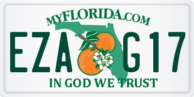 FL license plate EZAG17