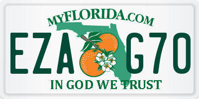 FL license plate EZAG70