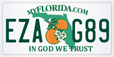 FL license plate EZAG89