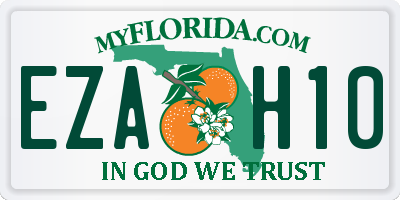 FL license plate EZAH10