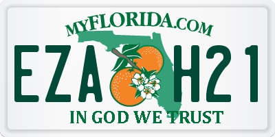 FL license plate EZAH21