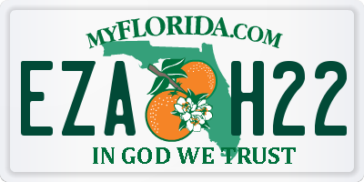 FL license plate EZAH22
