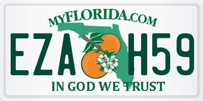 FL license plate EZAH59
