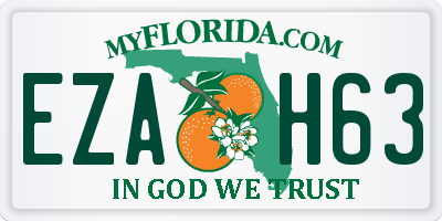 FL license plate EZAH63