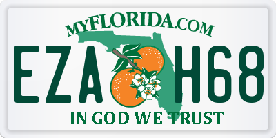 FL license plate EZAH68