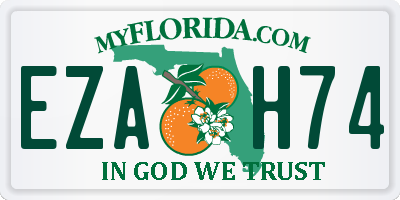 FL license plate EZAH74