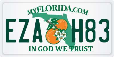 FL license plate EZAH83