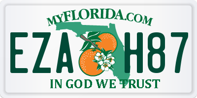 FL license plate EZAH87