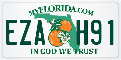 FL license plate EZAH91