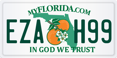 FL license plate EZAH99