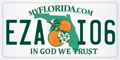 FL license plate EZAI06