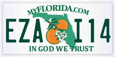 FL license plate EZAI14