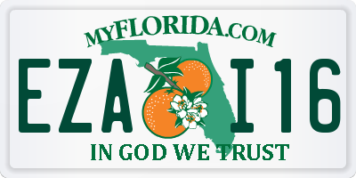 FL license plate EZAI16
