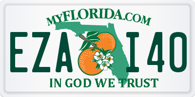 FL license plate EZAI40