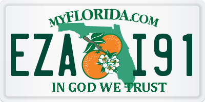 FL license plate EZAI91
