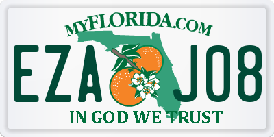 FL license plate EZAJ08