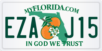 FL license plate EZAJ15