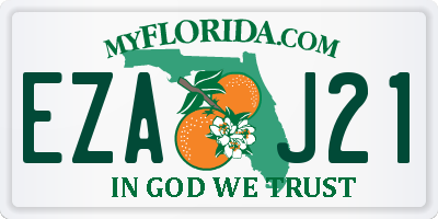 FL license plate EZAJ21