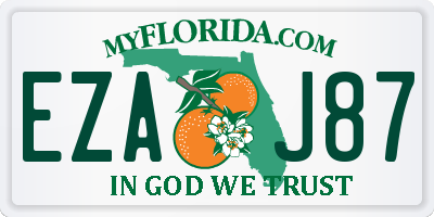 FL license plate EZAJ87