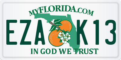 FL license plate EZAK13