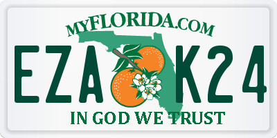 FL license plate EZAK24