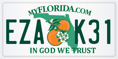 FL license plate EZAK31