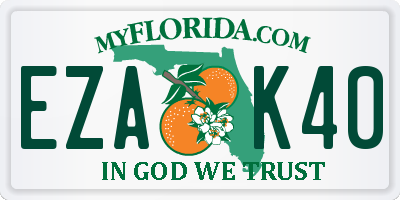 FL license plate EZAK40