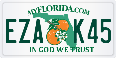 FL license plate EZAK45