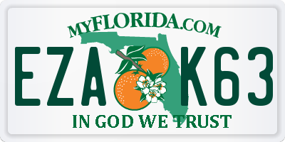 FL license plate EZAK63