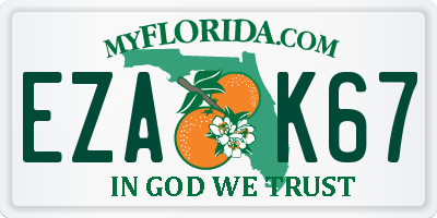 FL license plate EZAK67