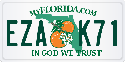 FL license plate EZAK71