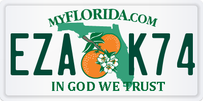 FL license plate EZAK74