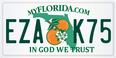 FL license plate EZAK75