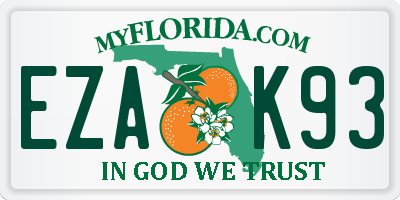 FL license plate EZAK93