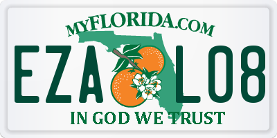 FL license plate EZAL08