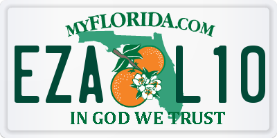 FL license plate EZAL10