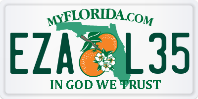 FL license plate EZAL35