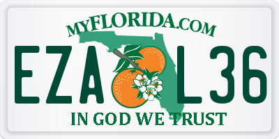 FL license plate EZAL36