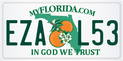 FL license plate EZAL53