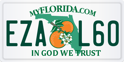 FL license plate EZAL60