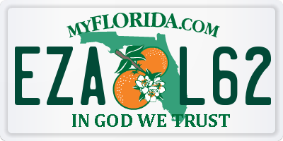 FL license plate EZAL62