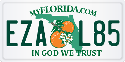 FL license plate EZAL85