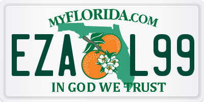 FL license plate EZAL99