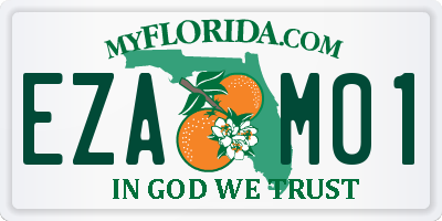FL license plate EZAM01