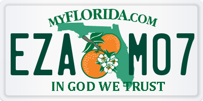 FL license plate EZAM07