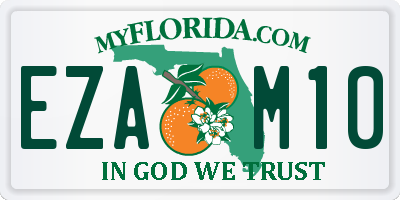FL license plate EZAM10