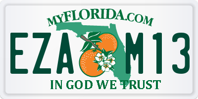 FL license plate EZAM13