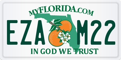 FL license plate EZAM22