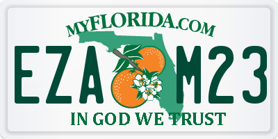 FL license plate EZAM23