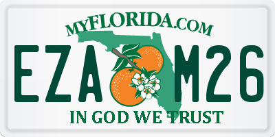FL license plate EZAM26